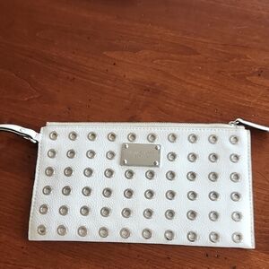 Michael Kors White Studded Wristlet Clutch